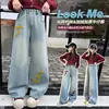 Pantalones de Ropa de Otoño para Niñas 2026 Nuevo Estilo Jeans de Pierna Recta para Niños Pantalones de Pierna Ancha Estilo Primavera y Otoño para Niñas de Secundaria Niños Grandes