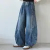 Pantalones Vaqueros Anchos para Niñas Primavera y Otoño 2026 Nuevo Estilo Coreano Sueltos Largos Pantalones Curvos Retro Elegantes