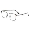 Gafas para Estudiantes Mujeres, Gafas de Media Montura Anti-Luz Azul, Material Retro de Alta Calidad, Armazón Metálico para Gafas de Miopía C