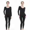 Roupa térmica nova feminina outono calça comprida fina conjunto de roupa íntima sem costura top térmico rosa
