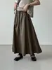 A nova coleção de outono da Juzhi apresenta uma saia evasê elástica estilo retrô coreano, solta e elegante 6056