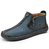 Botas Martin para Hombre Transfronterizas de Punto Otoño e Invierno Nuevas Talla Grande con Cremallera Botas de Hombre Casual para Exteriores Botas de Trabajo Cosidas a Mano