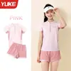 Traje de baño para niñas, de dos piezas, para niños mayores y adolescentes, conjunto profesional de traje de baño y pantalón para entrenamiento de natación