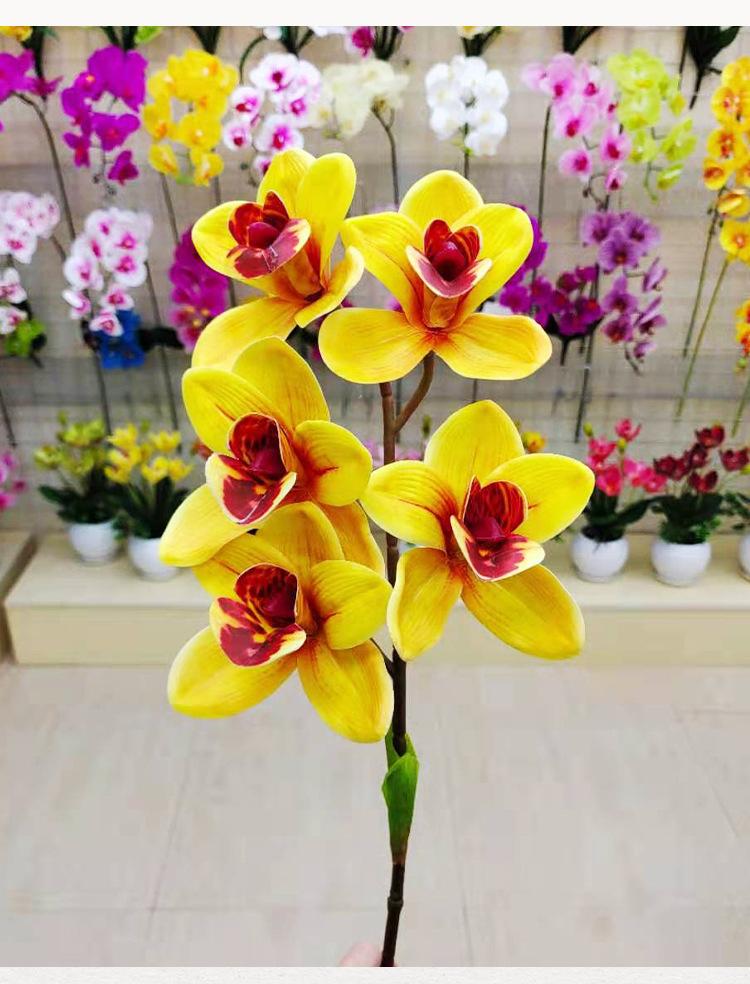 3D5头蕙兰,仿真花束,假花,家居装饰兰花,兰花