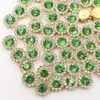 En Stock 8/10/12mm Doble Capa Girasol Pedrería Flor Redonda Placa Flor de Pedrería Hebilla de Pedrería Lazo Hecho a Mano Materiales para Accesorios de Cabello DIY