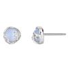 E1396 Aretes Pequeños y Simples de Plata Esterlina S925 estilo coreano con Ágata Blanca para Mujer, Combinan con todo, Forma Anormal, Textura Irregular
