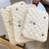 K-Style de Bolsa Liner para Tablet iPad com Pequena Borboleta Bordada Fofa Algodão Bolsa para Laptop Capa Protetora