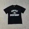 Disponibilidad a largo plazo de camisetas casuales holgadas de algodón puro con estampado de dibujos animados para hombre y mujer de la marca de moda transfronteriza Corteiz Alcatraz, cuello redondo, tendencia