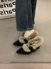 Primer Encuentro Temporada Aumento Plus Terciopelo Birkenstock Zapatos de Algodón Mujer Temporada Otoño Invierno Ropa Exterior Tacón Alto Zapatos de Piel Caliente Mocasín Felpa Individual