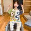 Pijama infantil de una pieza fino para niños temporada de verano bebé algodón ropa para el hogar caricatura niño aire acondicionado manga corta saco de dormir