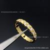 Anillo Romboidal Coco Estilo Xiao Xiang CNC Versión Alta Anillo de Pareja Versión Estrecha Ancha Anillo de Oro Rosa de 18k Alta Retención de Color