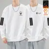 Moletom masculino de outono e inverno, corte solto, forrado com fleece, sem zíper, gola redonda, camiseta de manga longa, tamanho grande, moderno, versátil e confortável