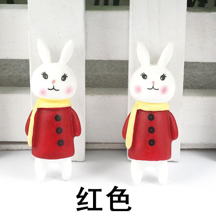 半面围巾兔红色