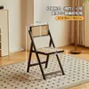 Taburete de Barra Plegable para Uso Doméstico, Taburete Alto Moderno Minimalista, Silla de Barra de Madera Maciza, Silla con Respaldo de Ratán Estilo Japonés para Restaurante