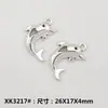Accesorios para joyería DIY de aleación colgante de delfín hueco con forma de corazón pendientes pulsera collar colgante decorativo