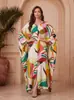 Kaftán Estampado de Colores Protección Solar para la Playa Cubre Traje de Baño Cubre Bikini