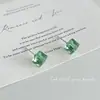 Brincos Exquisitos de Cubo de Açúcar Geométrico de Alta Transparência para Mulheres, Design de Nicho, High-End, Leves, Luxuosos, Simples e Versáteis