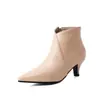 Botines de gamuza de tacón medio para mujer, talla grande 10-2