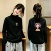 Blusa de base para meninas outono e inverno média e grande crianças meninas bebê roupa íntima gola alta estilosa infantil quente top t