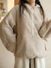 Sudadera de Forro Polar de Cordero para Mujer con Capucha, Forrada de Forro Polar, Holgada, Gruesa, de Forro Polar Granular, Cálida, Casual, Versátil, Suéter de Forro Polar con Media Botonadura