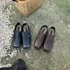 2026 Verano Nuevo Estilo Hebilla de Cuero Tallada Zapatos de Cuero de Tacón Grueso Mocasines de Piel Genuina para Mujer Zapatos de Trabajo