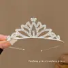 Tiara de Coroa Princesa Infantil Fita de Cabelo de Pérola Elástico para Cabelo Corda de Cabelo para Meninas Alta Elasticidade Corda de Cabelo Acessório de Coque para Cabelo