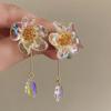 2024 Brincos de Flores Transparentes Acrílicos Retrô Estilo Francês Premium Luz Luxo Pequeno Fada Brincos Elegantes