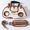 Mochila para pet estilo novo doggo transporte externo manual bolsa para quatro patas coleira conjunto de três peças bolsa com alça de ombro respirável