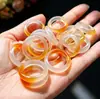 Anel de Calcedônia Olho de Cavalo Gelo de Alta Qualidade, Anel de Cauda de Ágata Colorido Doce Degradê, Anel de Calcedônia Olho de Cavalo Transparente Gelo Venda por Atacado