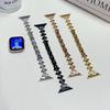 Adequado para Pulseiras Apple Watch Iwatch 56789 Geração Universal Ultra Pequeno em Forma de Leque Cravejado de Diamantes Metal S11 Pulseira