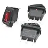 Kcd3 Interruptor de Encendido Impermeable Rojo Iluminado de 3 Pines y 2 Velocidades Interruptor Basculante Impermeable Interruptor de Barco Impermeable