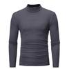 Camiseta de Manga Larga para Hombre con Diseño de Cuello Alto a Media Altura, Nueva Colección Otoño 2025, Exportación de Ropa para Hombre, Camiseta Básica de Color Sólido, Top para Hombre