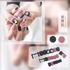 Manicura Uñas Portátiles Crema Linda Estilo Ins Uñas Postizas Dibujo Animado Hecho a Mano Diamante Set de 24 Piezas Uñas de Máquina
