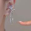 2023 Elegante Lazo Super Brillante Strass Borla Clip para Oreja Diseño de Nicho Adorno Avanzado para Oreja