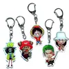 Llavero acrílico de dibujos animados de One Piece, colgante accesorio para mochila de One Piece Luffy Zoro al por mayor, One Piece
