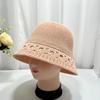 Verão feminino novo respirável chapéu de pescador de malha Japonês moda all-match balde chapéu proteção solar face-looking chapéu de palha