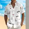 Camisa Hawaiana Casual de Manga Corta con Botones, Nueva para Hombre, Estampado Digital 3D, Comercio Exterior Europeo y Americano