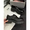 Nuevos Mocasines de Piel Genuina Estilo Europeo para Mujer Primavera 2026, Plataforma Versátil Retro de Suela Gruesa, Zapatos de Piel Estilo Británico para Mujer