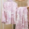Ropa de Casa Fina de Manga Larga Morado Lila Selva de Alta Lujo para Mujer, Conjunto de Pijama Cómodo y Transpirable de Seda de Hielo que Se Puede Usar Afuera