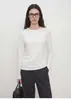 Camiseta de manga larga con cuello redondo, mezcla de lana Lyocell Tencel, engrosada, para mujer, capa base ajustada para otoño e invierno, adecuada para usar como capa interior o exterior