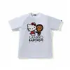 Camiseta de manga corta Bape estilo coreano transfronteriza, nueva co-marca Sanrio, caricatura linda, corte holgado, al por mayor