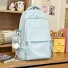 Mochila Escolar 2026 Novo Estilo, Bonita, Simples, Cor Sólida para Mulheres, Mochila de Viagem Leve, Grande Capacidade para Alunos do Ensino Fundamental II e Ensino Médio