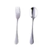 Venta al por mayor del fabricante Juego de tres piezas de cuchillo, tenedor y cuchara de acero inoxidable 304 con mango redondo, Juego de tenedor y cuchara lindo de estilo simple con revestimiento de titanio