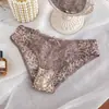 Estampa de Leopardo Bêbada ~ Calcinha de Renda Cetim Francesa Vazada Tentação Feminina Malha Estampada de Leopardo Calcinha Feminina