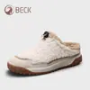 Zapatos de Mujer Gongyang 2026 Invierno Nuevos Cálidos con Forro de Felpa Medios Abiertos Pantuflas Casuales Versátiles Zapatos para el Hogar de Mujer