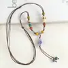 Nuevo Collar de Cerámica de Caracola Estilo Chino Largo para Mujer Retro Nuevo Colgante Chino Cordón Nicho Versátil Cadena para Suéter