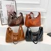 Bolsa Tote Vintage de Cuero Suave Gran Capacidad para el Trabajo y el Viaje de Primavera 2025 Bolso de Hombro con Texturas Relajadas para Mujer