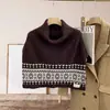 Bufanda Chal de Jacquard de Doble Cara Estilo Fair Isle Retro para Mujer Otoño/Invierno Tacto de Alta Gama Fácil de Superponer Calentador de Cuello Alto