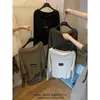 Thirteen Rows Otoño 2026 Nuevo Estilo Coreano Cuello Solapa Hombros Descubiertos Tejido de Punto Acanalado para Mujer Manga Larga Elegante Suave Top