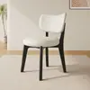 Cadeira de Jantar em Madeira Maciça Casa Moderna Estilo Creme Cadeira Estofada Banqueta de Jantar Hotel Negociação Leve Luxo Encosto Cadeira de Jantar